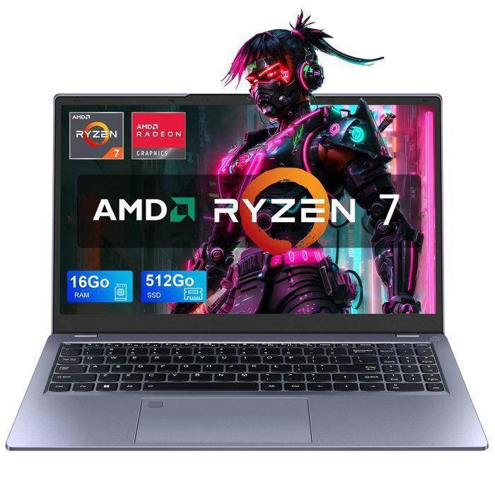 PC Portable,AMD Ryzen7 6800H(8C-16T, jusqu'à 4,7 GHz) 16Go DDR5,512Go M.2 SSD,WiFi 6 pour Ordinateur portable Gamer