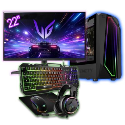 Pc Tour Gaming G1 + écran 22"  - AMD Ryzen 5 - SSD  Nvme 960GB - 16GB + Pack gaming RGB  - Windows 11