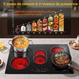 Plaque Vitrocéramique 5 feux, Plaque de cuisson Encastrable 77cm, 8500W, 9 Niveaux, Commande Tactile, Pour Toutes Les Casseroles – Image 3