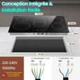 Plaque Vitrocéramique 5 feux, Plaque de cuisson Encastrable 77cm, 8500W, 9 Niveaux, Commande Tactile, Pour Toutes Les Casseroles – Image 5