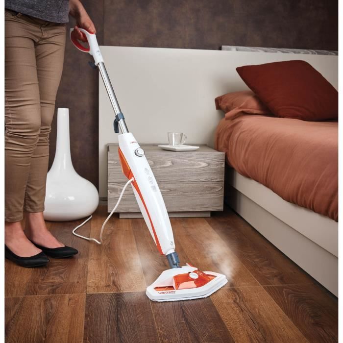 POLTI VAPORETTO SV420_FRESCOVAPOR - Balai vapeur - Autonomie illimitée - prêt en 15 sec - 1500W - 3 accessoires - Orange – Image 4