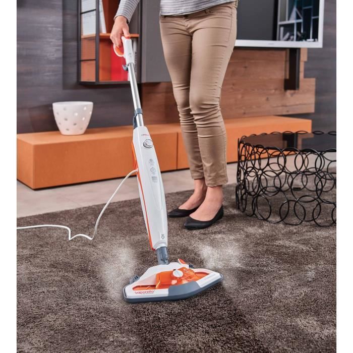 POLTI VAPORETTO SV420_FRESCOVAPOR - Balai vapeur - Autonomie illimitée - prêt en 15 sec - 1500W - 3 accessoires - Orange – Image 6