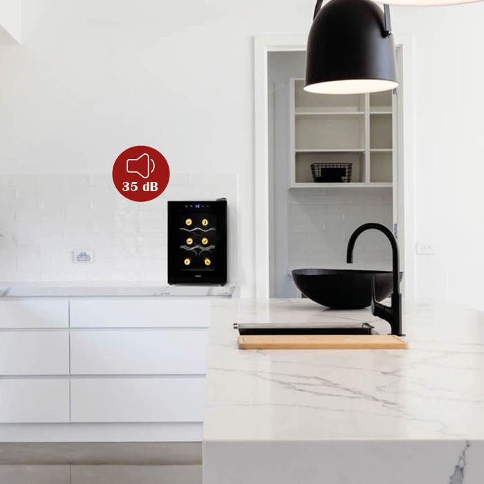 PRIMO PR168WK Cave à Vin - Pose Libre - 6 Bouteilles - Classe E - Noir – Image 6