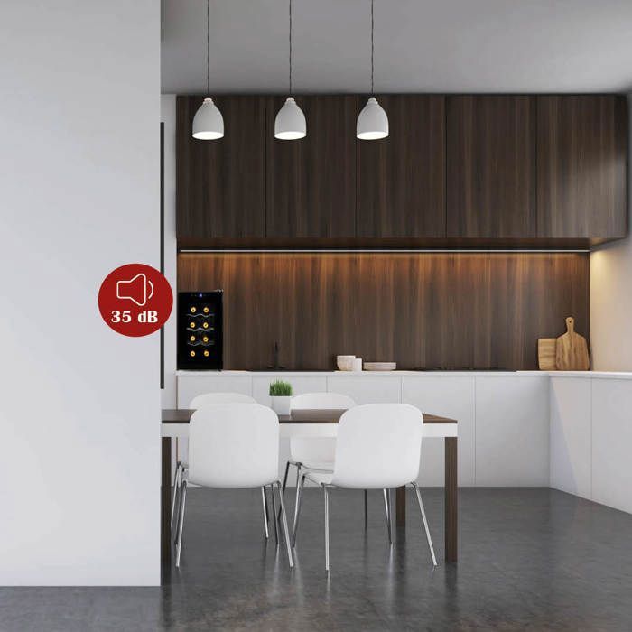 PRIMO PR169WK Cave à Vin - Pose Libre - 8 Bouteilles - Classe E - Noir – Image 6