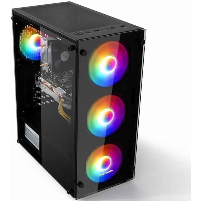Provonto PC Gamer Fixe - Intel Xeon 6 Cœurs - RX 580 8Go - 8Go RAM - SSD 240Go - Windows 11 - Tour complet