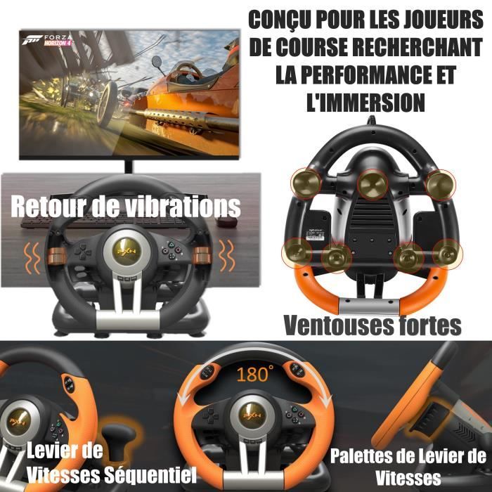 PXN V3IIIO Volant de Course avec Pédales, Retour de Vibratoire, 180° Volant pour PC, Xbox, PS3, PS4, Nintendo Switch – Image 3