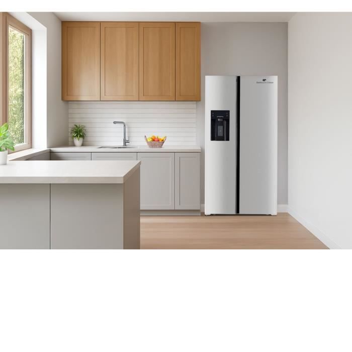 Réfrigérateur américain - CONTINENTAL EDISON - CERANF556IX1 - Distributeur eau / glaçons - Classe E - 91,1 x 70,6 x 178 cm - Silver – Image 6