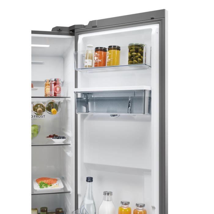 Réfrigérateur américain - HAIER - HSW59F18DWMM - 613L (391L + 222L) - Distributeur d'eau - Classe D - 177,5 x 90,5 x 71,7 cm - Inox – Image 6