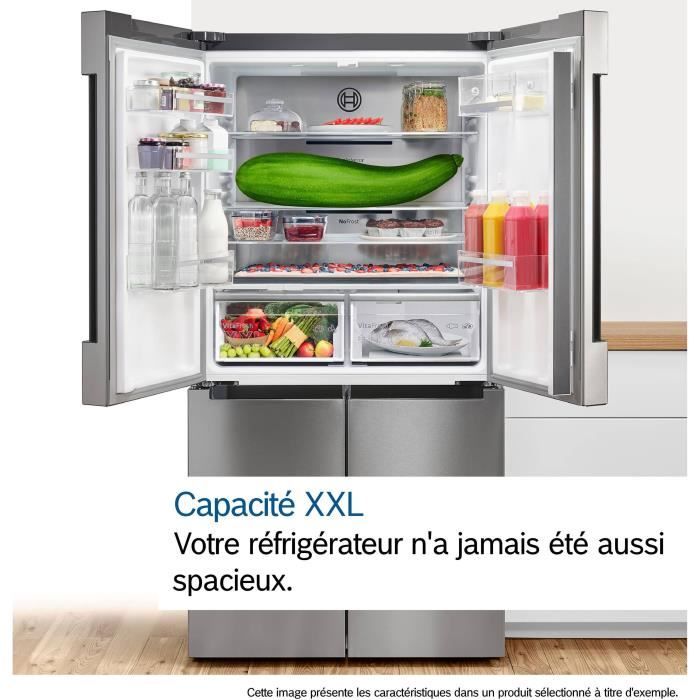 Réfrigérateur combiné - BOSCH SER6 - KFD96APEA - Multi-portes - Classe E - 375 L - 183 x 90,5 x 73,1 cm - Acier brossé – Image 7