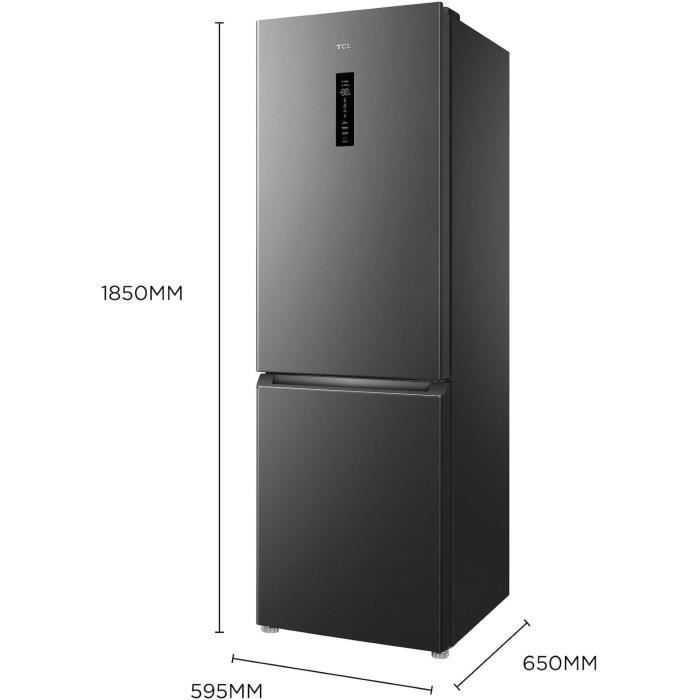 Réfrigérateur combiné - TCL - RP318BSC0 - 2 portes - Classe C - 318 L - 59,5 x 65 x 185 cm - Gris Quartz – Image 9