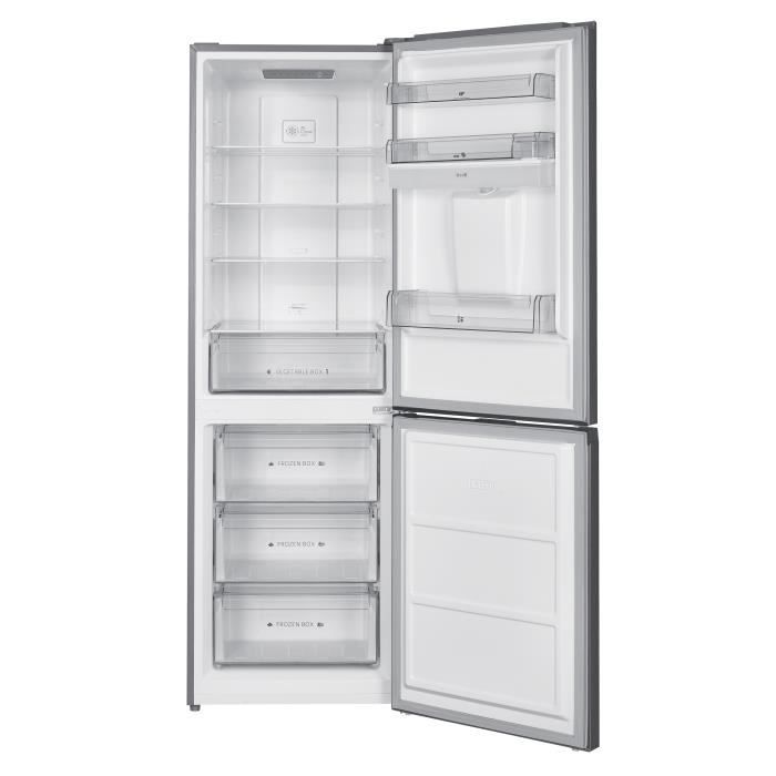 Réfrigérateur congélateur bas - CONTINENTAL EDISON - 325L - Total No Frost - distributeur d'eau- Inox - Classe D – Image 3