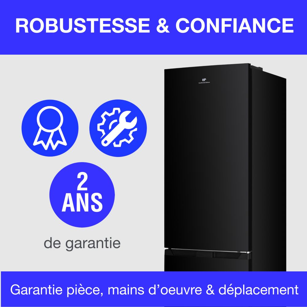 Réfrigérateur congélateur bas CONTINENTAL EDISON - 253L - Total No Frost (Sans givre)- Noir – Image 7