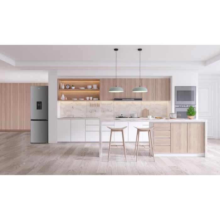 Réfrigérateur congélateur bas - CONTINENTAL EDISON - 325L - Total No Frost - distributeur d'eau- Inox - Classe D – Image 6