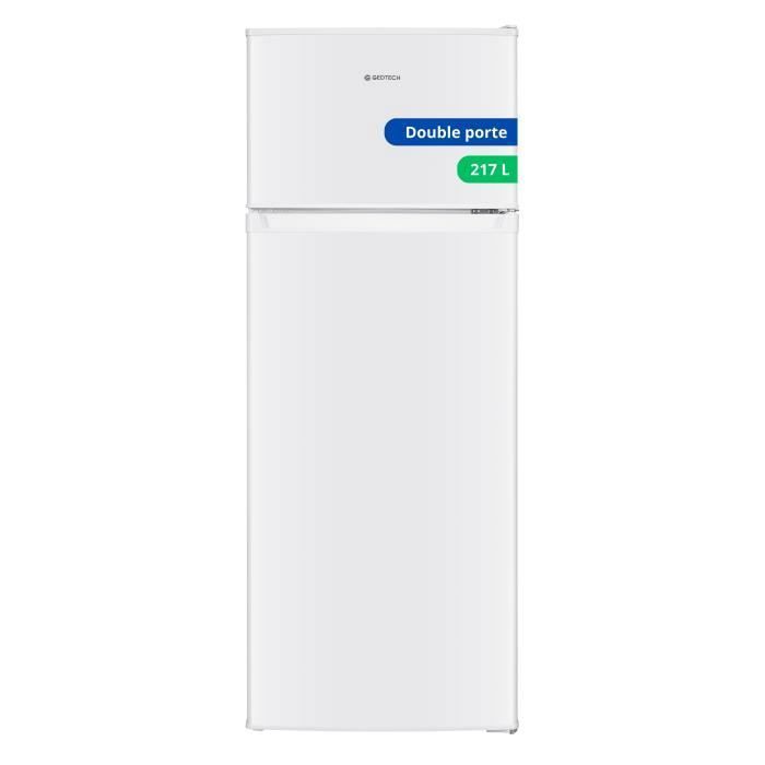 Réfrigrateur congélateur haut GEDTECH GE217DP 217L Blanc - 2 portes - Froid statique - Dégivrage automatique