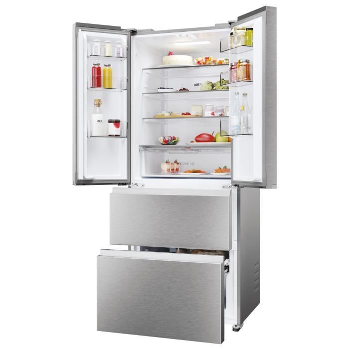 Réfrigérateur multi-portes - HAIER - HFR3718ENMM - Classe E - 402 L (262 + 140) - 37 dB - Gris – Image 3