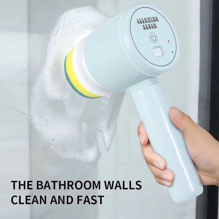 ®RisingFF Brosse rotative électrique avec poignée pliable et 3 têtes de brosse remplaçables – Image 4