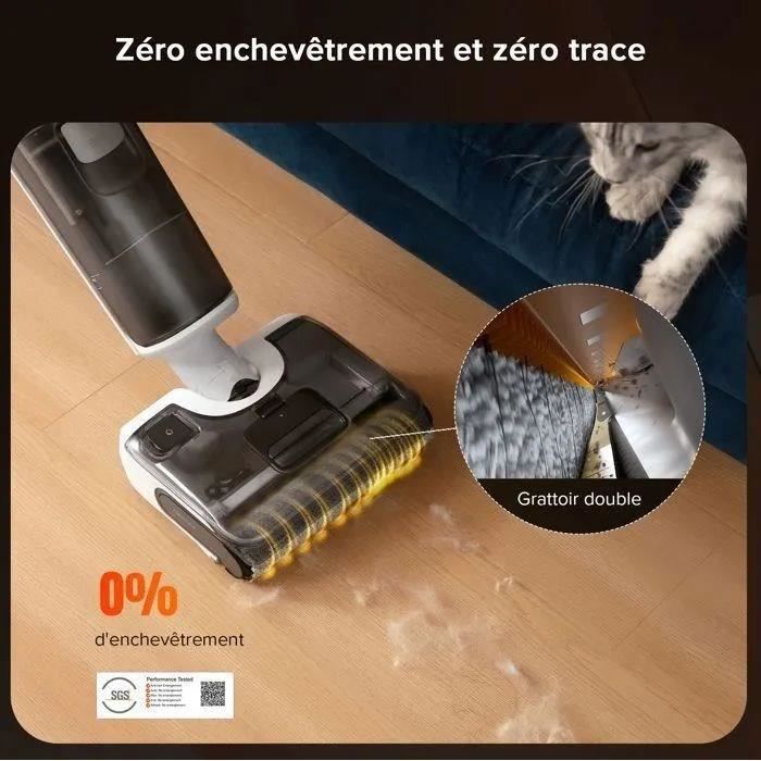 ROBOROCK F25 RT - Aspirateur Balai Laveur - 20000 Pa - Lavage à Chaud à 90 °C - Nettoyage Deux Bords - Auto-Nettoyage à l'eau chaude – Image 7