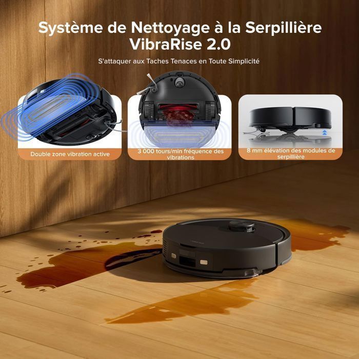 Roborock Q10 PF+ Aspirateur Robot -10000 Pa -Upgrade du Q8 Max+/S8+ ,Double Anti-emmêlement, Système VibraRise 2.0 – Image 4