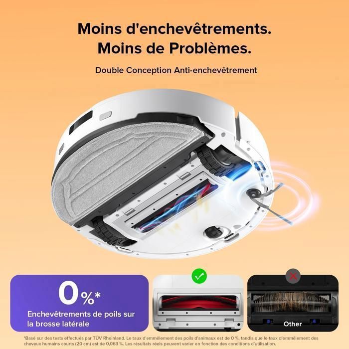 Roborock Q10 S5 Aspirateur Robot 10000 Pa Aspiration, Double Anti-emmêlement,Levage des Serpillères de 8 mm, Évitement d'obstacles – Image 3