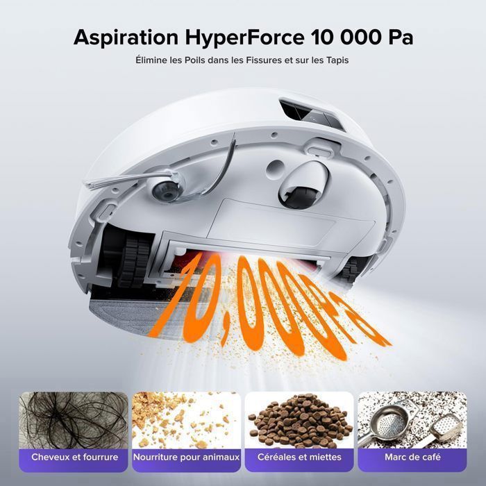 Roborock Q10 PF+ Aspirateur Robot -10000 Pa -Upgrade du Q8 Max+/S8+ ,Double Anti-emmêlement, Système VibraRise 2.0 – Image 3