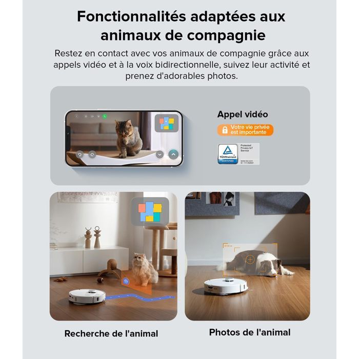 Roborock Qrevo edge Aspirateur Robot 18500Pa , Appel Vidéo ,Upgrade du Qrevo curv, Châssis AdaptiLift – Image 2