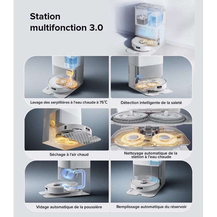 Roborock Qrevo edge Aspirateur Robot 18500Pa , Appel Vidéo ,Upgrade du Qrevo curv, Châssis AdaptiLift – Image 6