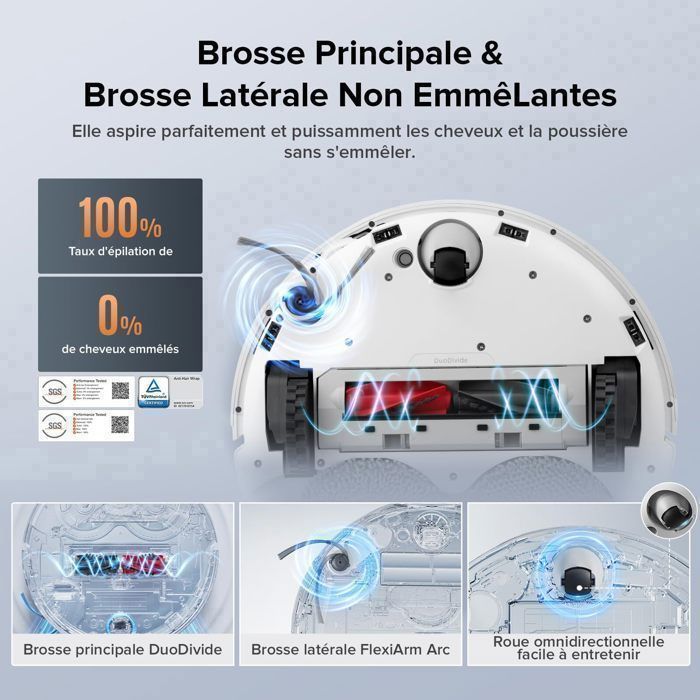 Roborock Qrevo Edge S5A Aspirateur Robot Laveur 17,000Pa ,Upgrade du Qrevo Master ,Nettoyage à 75 °C, Système anti-enroulement 0% – Image 2
