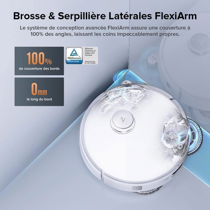 Roborock Qrevo Edge S5A Aspirateur Robot Laveur 17,000Pa ,Upgrade du Qrevo Master ,Nettoyage à 75 °C, Système anti-enroulement 0% – Image 5