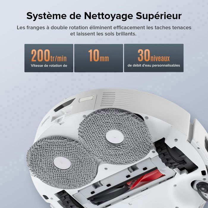 Roborock Qrevo Edge S5A Aspirateur Robot Laveur 17,000Pa ,Upgrade du Qrevo Master ,Nettoyage à 75 °C, Système anti-enroulement 0% – Image 6