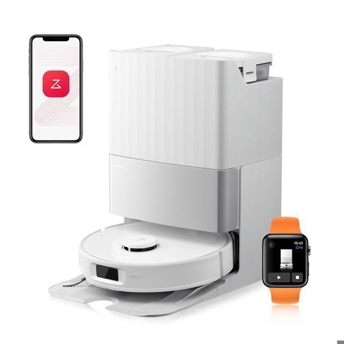 Roborock Qrevo Edge S5A Aspirateur Robot Laveur 17,000Pa ,Upgrade du Qrevo Master ,Nettoyage à 75 °C, Système anti-enroulement 0%