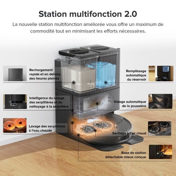 Roborock Qrevo pro Aspirateur Robot 7 000Pa avec Brosses Latérales FlexiArm,avec Automatique Station,Retravail Intelligent – Image 4