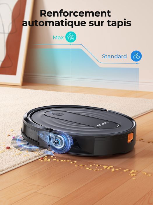 Aspirateur Robot Laveur-Airzeen-3000 Pa-3 EN 1-Chargement automatique-Nettoyage Programmé-App/Alexa Contrôle-Idéal pour Les Poils – Image 5
