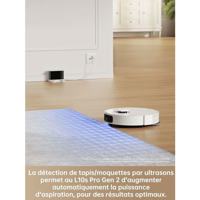 Dreame L10s Pro Gen 2 Robot Aspirateur Laveur 7 000 Pa, Levage Automatique des Serpillires, Sol Dur et Tapis, Poils d'animaux – Image 2