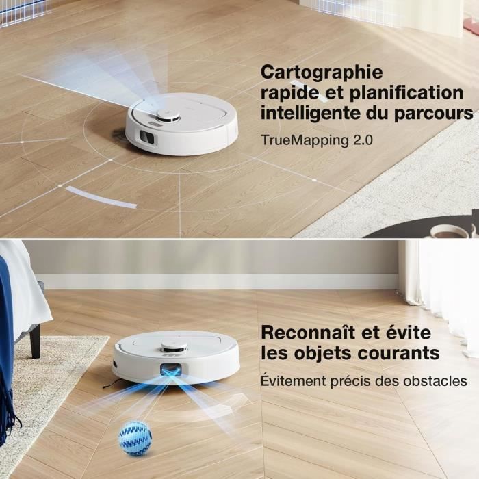 Robot Aspirateur Laveur avec Station de Vidage Automatique- ECOVACS N30 Pro OMNI - Puissance 10000Pa - Nettoyage à l'eau Chaude – Image 9