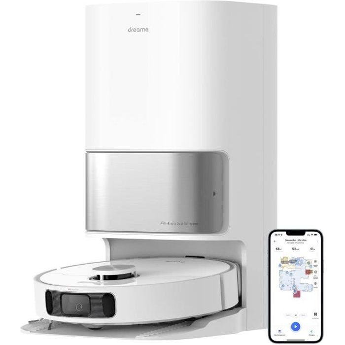 Aspirateur robot laveur Dreame L10s Ultra avec Base Auto nettoyante,AI Dtection d'obstacles 3D,5300Pa Blanc