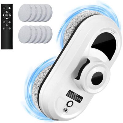 Robot Laveur De Vitres Automatique 6000Pa Nettoyeur Vitre Intelligent Avec Pulvérisation Unique, Lave-Vitre Électrique Et