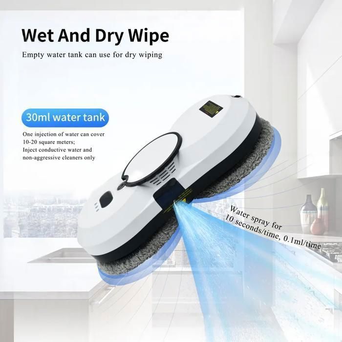 Robot laveur de vitres, aspiration 5600PA, pulvérisation électrique, avec télécommande, 3 modes de nettoyage, anti-chute – Image 3