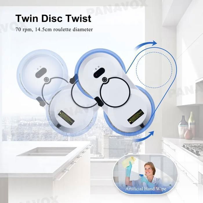 Robot laveur de vitres, aspiration 5600PA, pulvérisation électrique, avec télécommande, 3 modes de nettoyage, anti-chute – Image 4