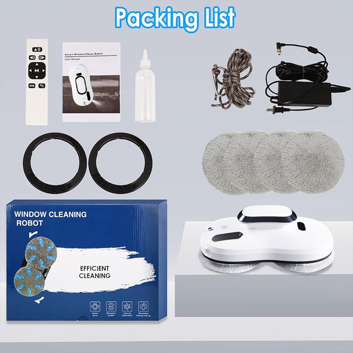 Robot Nettoyeur de Vitres Intelligent - Pulvérisation Automatique, Télécommande - Pour Fenêtres, Miroirs, Surfaces Vitrées – Image 3