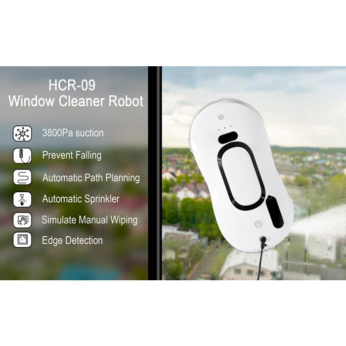 Robot Nettoyeur de Vitres Intelligent - Pulvérisation Automatique, Télécommande - Pour Fenêtres, Miroirs, Surfaces Vitrées – Image 4
