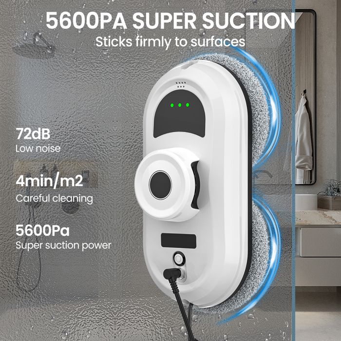 Robot nettoyeur de vitres 5600pa, aspirateur intelligent domestique, télécommande, anti-chute, lave-vitre électrique, nettoyeur