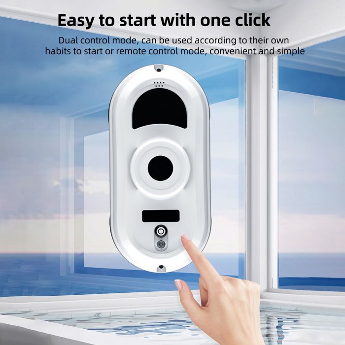 Robot nettoyeur de vitres, aspiration 5600PA, fonction pulvérisation d'eau, 3 modes, livré avec 10 chiffons de nettoyage, – Image 3