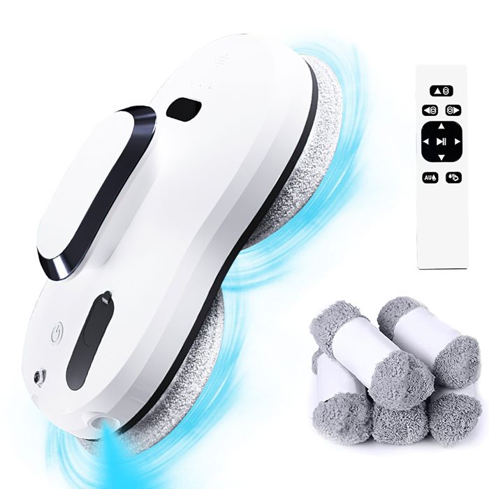 Robot Nettoyeur de Vitres Intelligent - Pulvérisation Automatique, Télécommande - Pour Fenêtres, Miroirs, Surfaces Vitrées