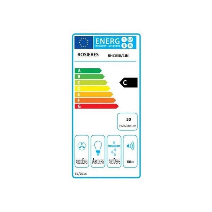 Hotte casquette - ROSIERES - RHC638/1INGG - Débit d'air max 380 m3/h - 2 moteurs - 3 vitesses – Image 2