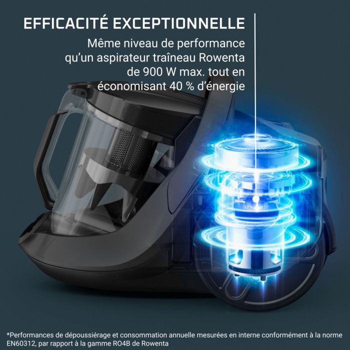 Rowenta Aspirateur sans sac, Eco-conçu, Silencieux, Fabriqué en France RO7C66EA – Image 3