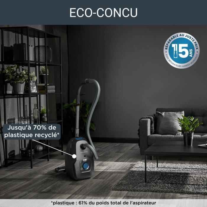Rowenta Aspirateur avec sac, Moteur basse conso 900 W max, Eco-conçu, Ultra-silencieux, Filtration haute efficacité RO6136EA – Image 6