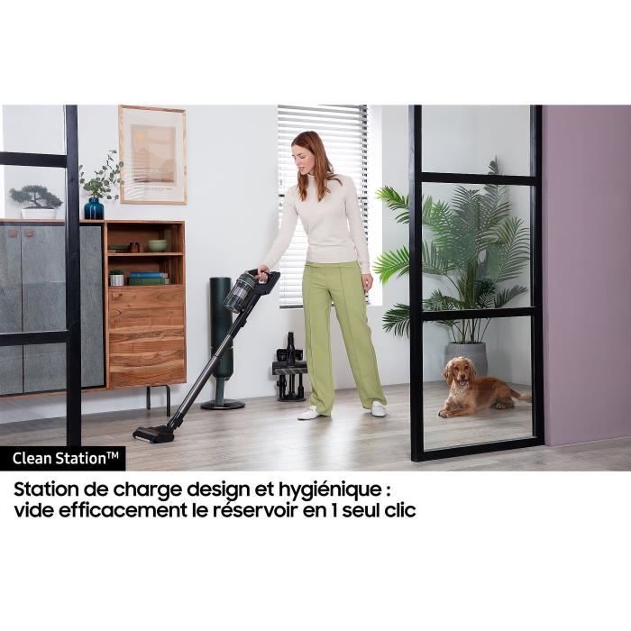 SAMSUNG Bespoke Jet Plus Pet VS20B95823W - Aspirateur Balai + Clean Station 2.0 - 580 W - 210 AW – Image 8