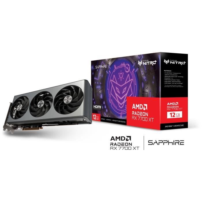 SAPPHIRE - Carte Graphique - NITRO+ AMD RADEON™ RX 7700 XT GAMING OC 12GB - GDDR6 - DUAL HDMI / DUAL DP – Image 2