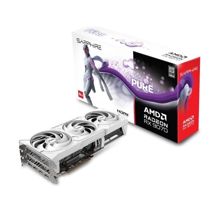 SAPPHIRE - Carte graphique - PURE AMD RADEON™ RX 9070 GAMING OC - 16 GB - Dual HDMI / Dual DP