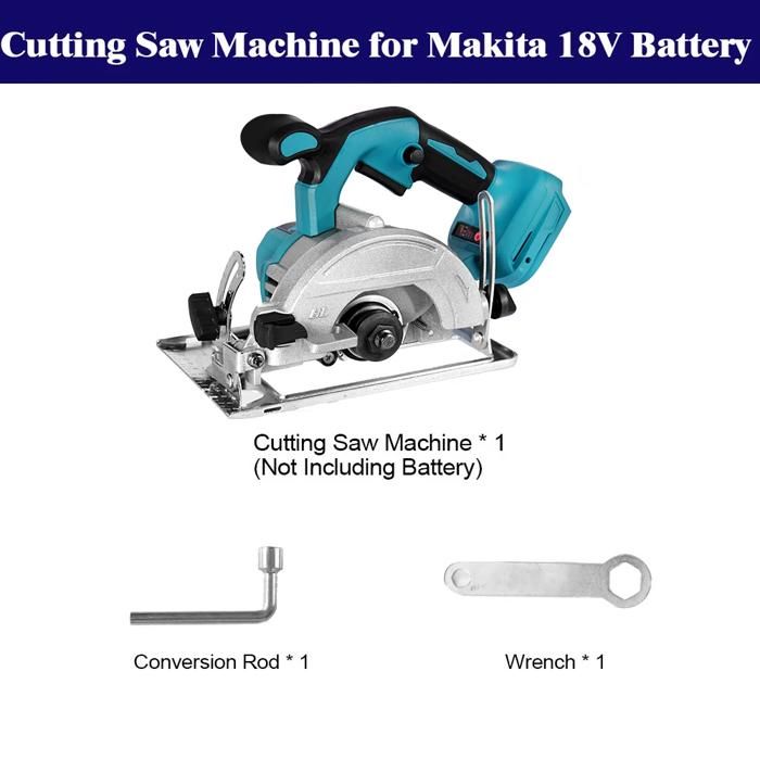 Saw circulaire électrique 18V sans balais, puissance de 1000 W, vitesse 10800 tr / min, angle réglable de 0 à 45 , avec 3 lames – Image 2